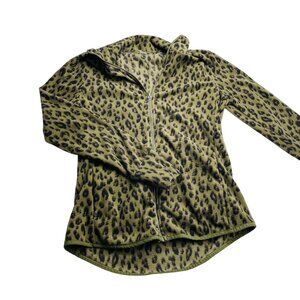 Old Navy Active Leopard Print‎ Womens Zip-Up Fleece Jacket Small